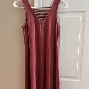 Pink Republic sz S Elegant Ribbed Sleeveless Burgundy Tank Dress